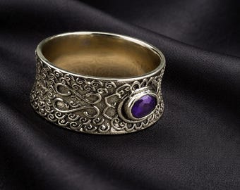 Ancient Viking Ring For Men Nordic Runes Ring Vintage Brass Viking Ring Anniversary Gift  Gift For Birthday