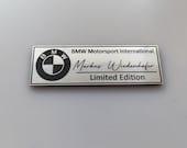 Customizable Car Interior Plaque - BMW Personalized Text Badge
