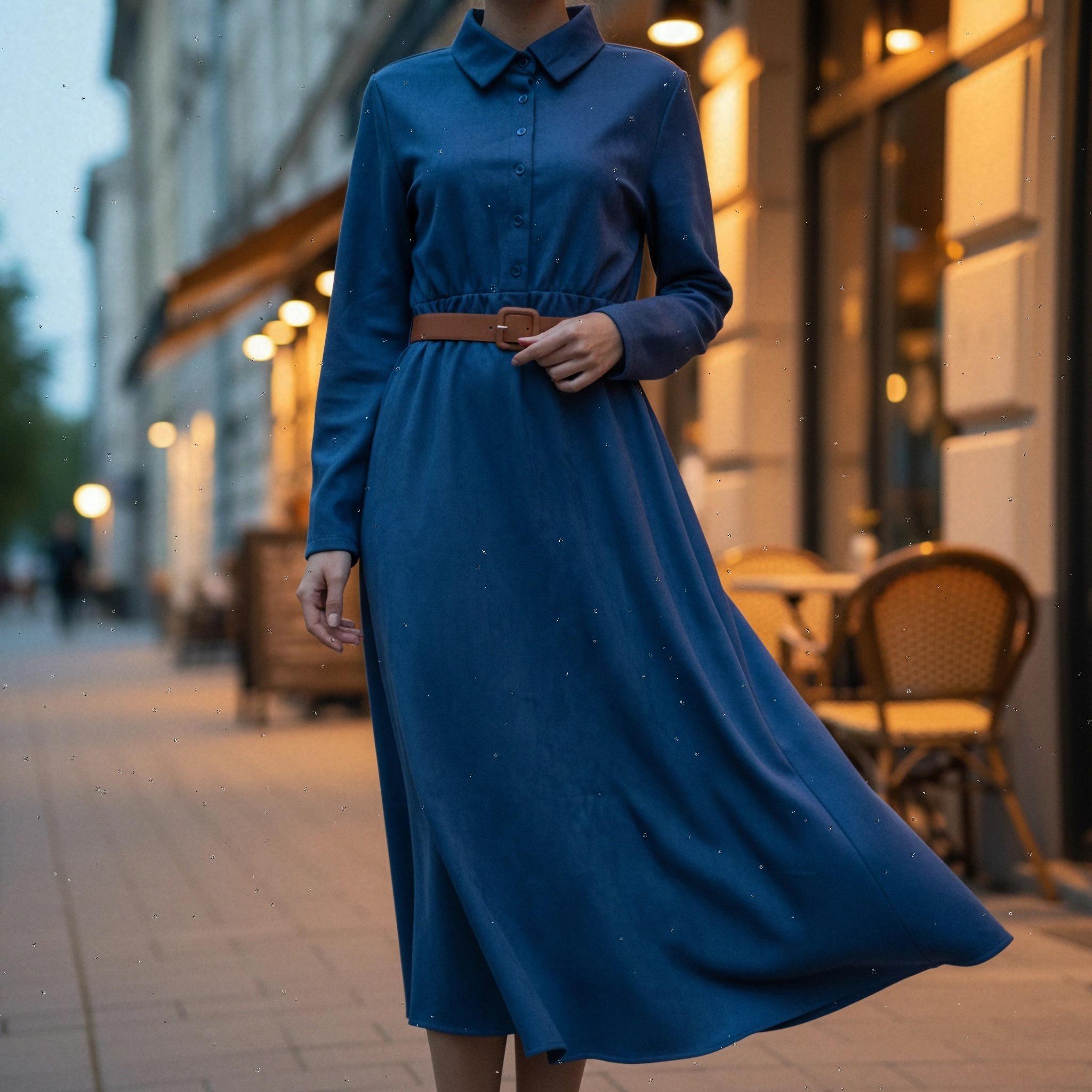 blue belted midi dress ZARA NWT WOMAN SS25 LINEN BELTED MIDI DRESS BLUE| 8372/110