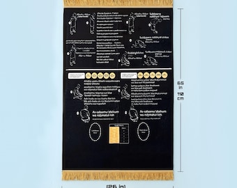 Step by step Educational Prayer Mat with English Transliteration