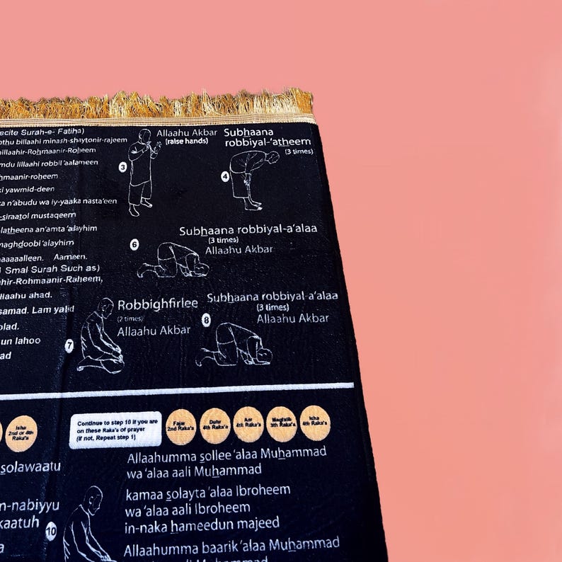 Isril Mat Step by Step Educational Prayer Mat With English Transliteration - Etsy ...