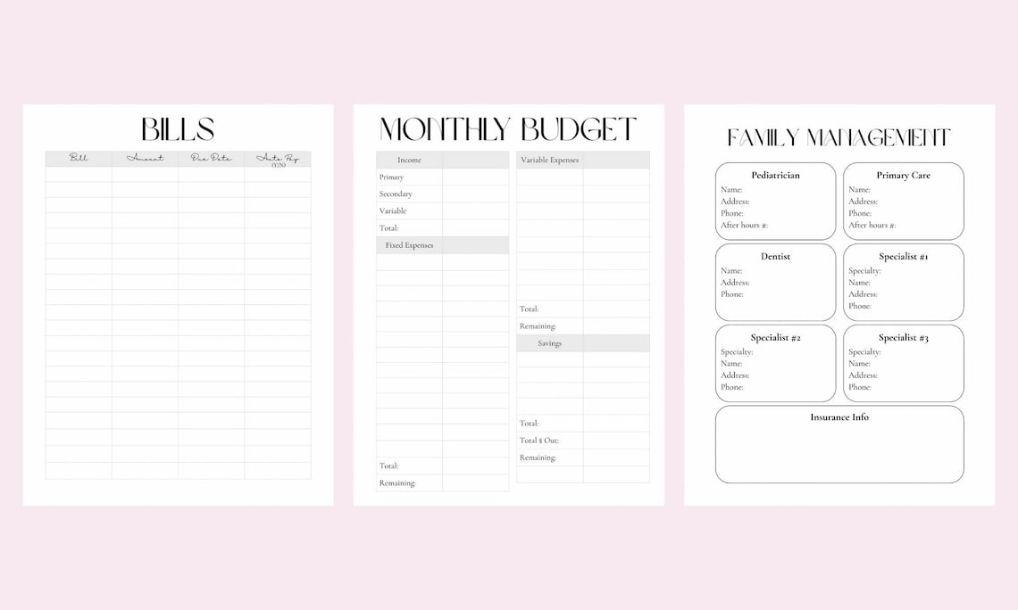 Ultimate Mom Binder | Printable Home Management Binder - Etsy