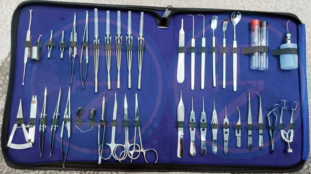 23G Ophthalmic Vitreo-retinal Surgery Set: Stainless Steel Instruments ...