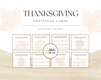 Thanksgiving Gratitude Cards, Printable Fall Thankful Cards, Grateful Activity for kids, Thanksgiving Dinner Table cards, Instant Download