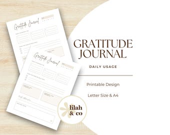 Gratitude Journal, Printable Daily Journal Page, Daily Gratitude, Daily Reflection, Mental Health Journal, Daily Tracker, A4/Paper Size
