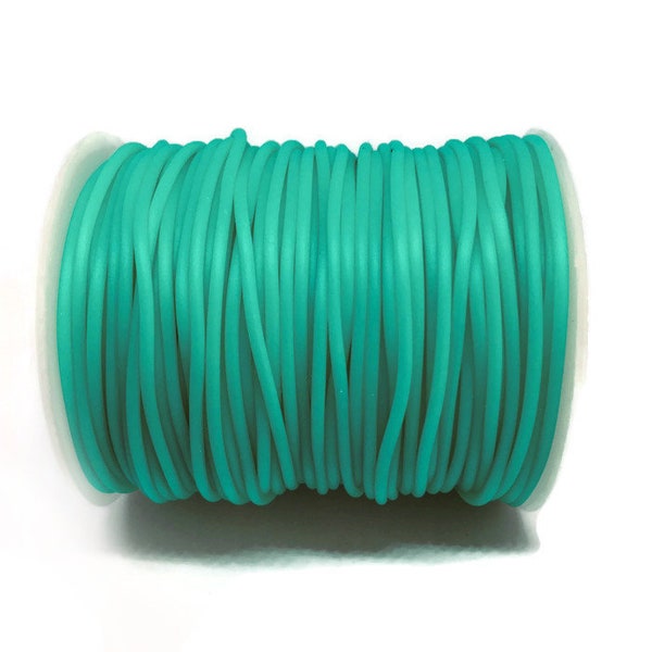 2mm Turquoise Hollow PVC Rubber Cord S 40 257