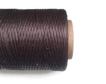 Brown Polyester Thread, Brown Waxed Cord, Macrame Cord, Waxed Polyester Thread, Brown Waxed Polyester Cord  (1mm) 10m -11yards S 40 220