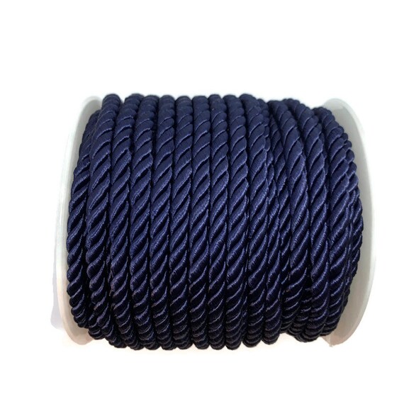 Blue Decorative Twisted Satin Polyester, Twine Cord Rope String Thread,  Shiny Cord, Satin Twisted Cord, Wrapped Thread Cord, S40304 