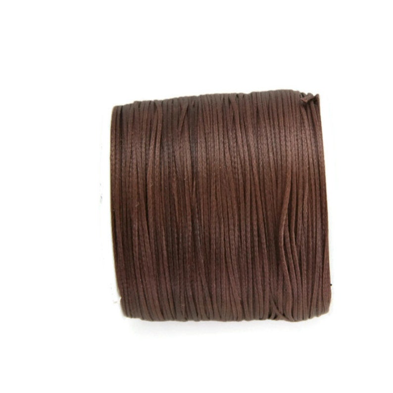 Brown Polyester Thread, Brown Waxed Cord, Macrame Cord, Waxed Polyester Thread, Brown Waxed Polyester Cord 0.8mm 10m 11yards S 40 008 image 1