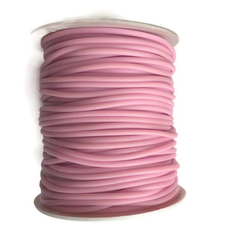 Pink Rubber Cord 2mm Pink Hollow Rubber Tubing Rubber Cord S Etsy