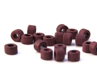 Burgundy Ceramic Beads, Dark Red Ceramic beads, greek ceramic beads 30pcs C 10 026