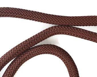 9-10mm Chocolate Brown Braided Cord, Nautical Paracord, Braided Rope Cord, Thick Necklace Rope, Semisoft Climbing Cord S 40 206