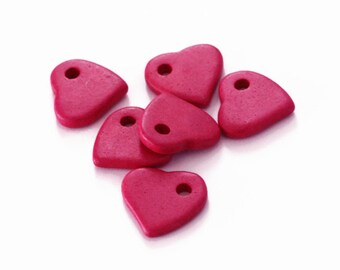 Ceramic Heart Beads, Large Pink Heart Ceramic Pendant 3pcs C 10 052