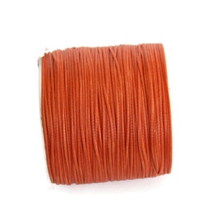 Orange Wax Cord, Orange Polyester Wax Cord  (0.8mm) 10 m- 11 yards S 40 107