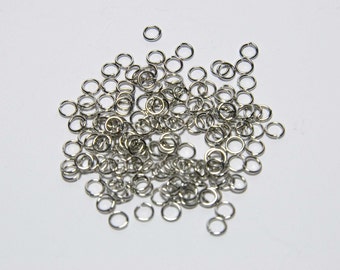 200 pcs Jump Rings Silver tone F 20 017