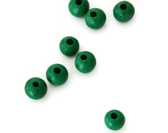 7pcs Green Ceramic Beads, Round Ceramic Beads, greek ceramic beads C 10 154