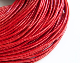 Red Leather Cord Greek leather cord 2mm 1m- 1 yard S 40 117