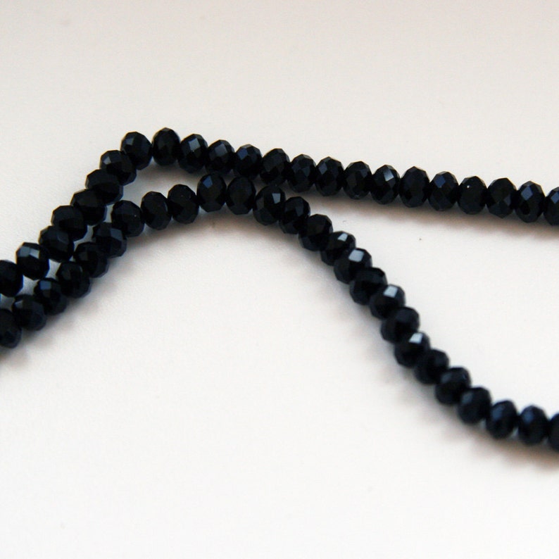 Small Black Crystal Beads 4x3mm 45 Pcs 0.157x 0.118inch G 50 - Etsy