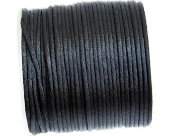 2 mm Black satin rattail cord, Macrame cord, Satin Rattail Cord for macrame, jewelry making, knotting, beading cord 5m - 5.5 yards S 40 033