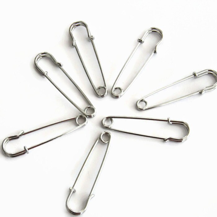 Safety Pins 3 Pcs Large Silver Kilt Pins Silver Plated Etsy
