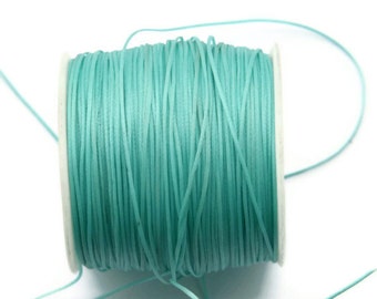 Mint Turquoise Waxed Polyester Cord (0.8mm) 10m - 11yards S 40 001