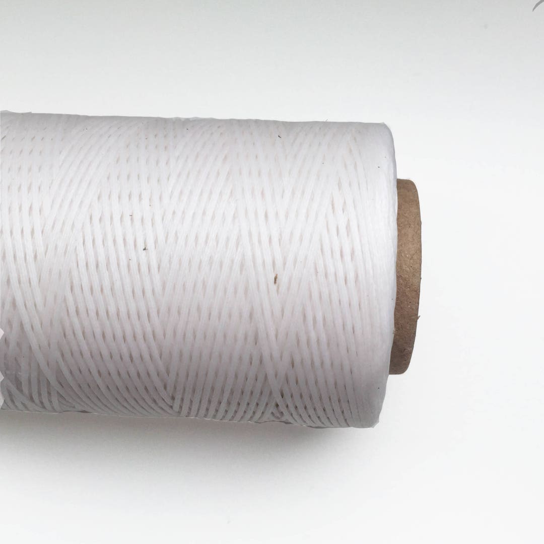 White Waxed Polyester Cord, White Waxed Polyester Thread 1mm 10m