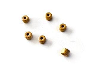 Gold Mykonos Greek Ceramic Beads, Gold Ceramic Tubes,  Mykonos Ceramic Beads, Spacer beads 8x6mm