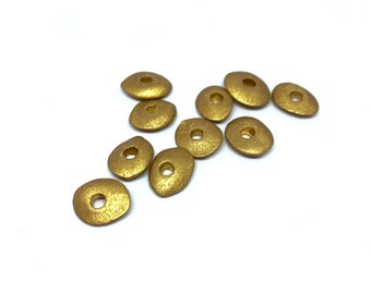 20 Gold Cornflake Beads, Ceramic Chips,  Ceramic Cornflake Chips Bead 13mm C 10 467