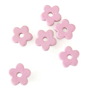 15% OFF 10 Pink Flower Beads,  Floral Beads, Flower Ceramic Beads C 10 259