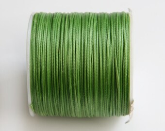 Green Waxed Cord, Macrame Cord, Waxed Polyester Thread 0.8mm 10m-11yards S 40 112