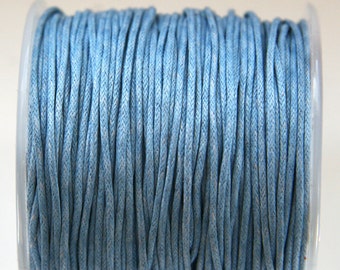 Light Blue Wax Cotton Cord (1mm) 10 m- 11 yards S 40 040