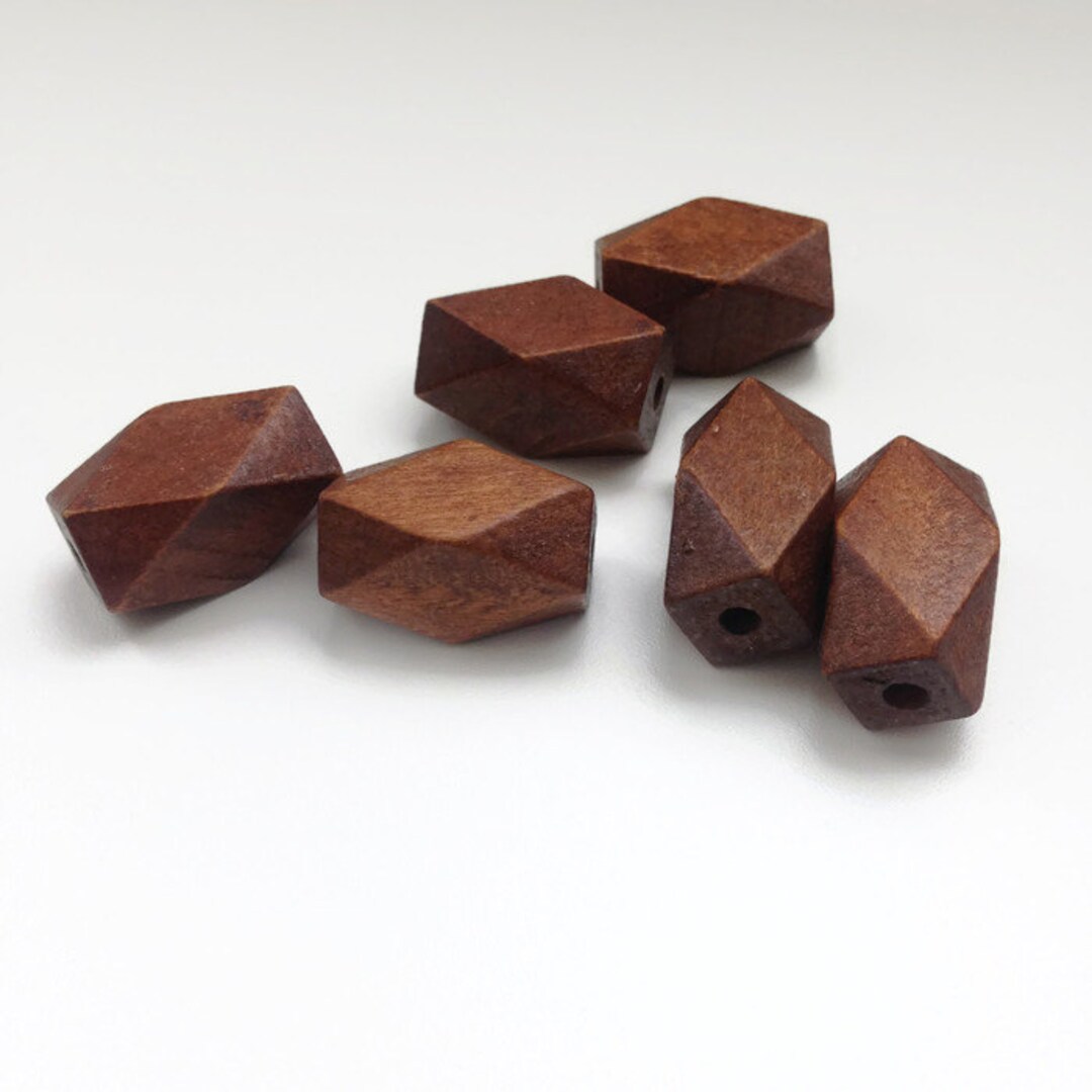 Brown Wooden Beads, Geometric Brown Beads Wood Beads, W 70 044 Etsy