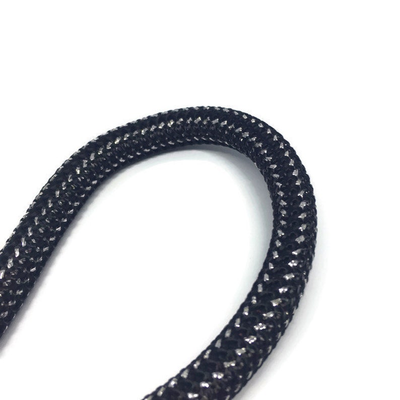 Semisoft Climbing Cord 10mm 10mm Black Silver Braided Nautical Paracord Black Braided Rope Cord Thick Necklace Rope S 40 275