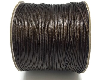 Brown Korean Wax Cord,  Waxed Polyester Cords 0.8mm Stringing Macrame S 40 264