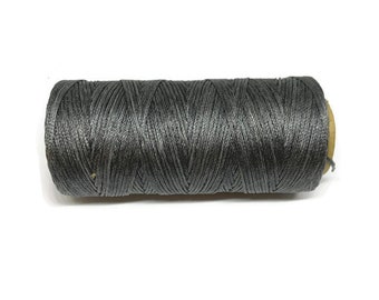 Grey Polyester Thread, Grey Waxed Cord, Macrame Cord, Waxed Polyester Thread, Grey Waxed Polyester Cord  (1mm) 10m -11yards S 40 289