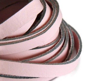 10mm Pink Flat Leather Cord, Licorice Leather Cord, Flat Leather Cord, Flat Leather Strip, Leather Bracelet 8inch / 20cm  S 40 097