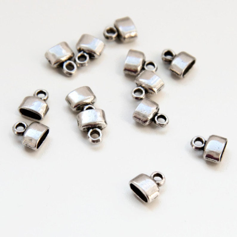 10 Silver End Caps Silver End Clasps Cord Jewelry End Caps Etsy