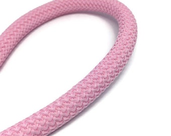 9-10mm Pink Braided Cord, Baby Pink Nautical Paracord, Braided Rope Cord, Thick Necklace Rope, Semisoft Climbing Cord, 10mm, S 40 273