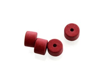 15% OFF Red Tubes Beads, Red Round Ceramic Beads C 10 295