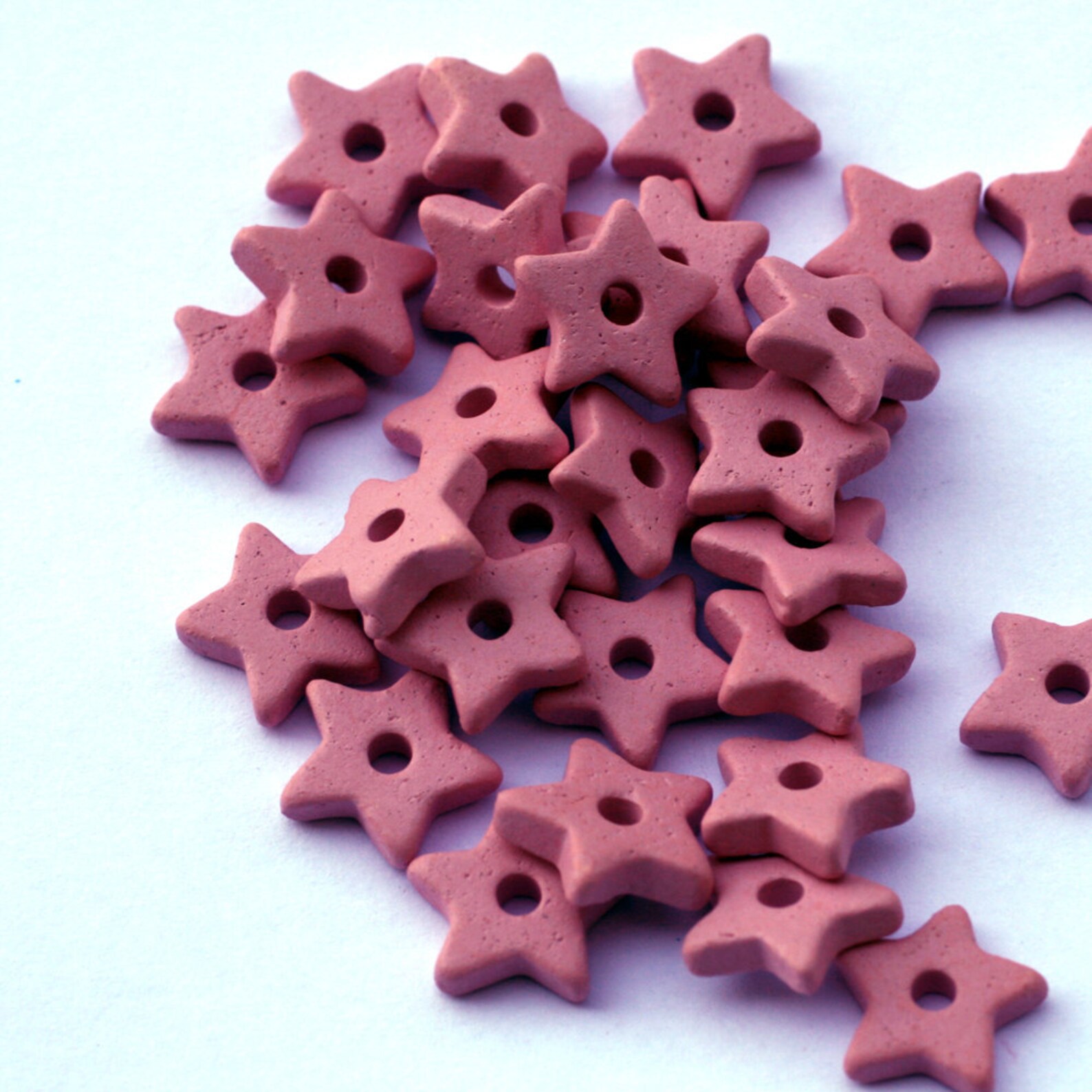 Pink Ceramic Star Beads 30 Pcs C 10 066 Etsy