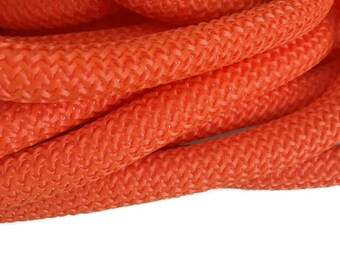 10mm Orange Braided Nautical Paracord, Orange Braided Rope Cord, Thick Necklace Rope, Semisoft Climbing Cord, 10mm, S 40 215