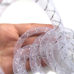 2,7 yards/2,5m Mesh Tube, Plastic Net Thread Cord, Nylon Mesh Tubing, Jewellery Making S 40 165 8mm