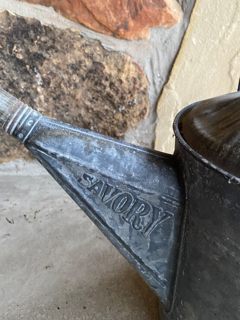 Vintage Galvanized Watering Can Outdoor Watering Can Garden Decor