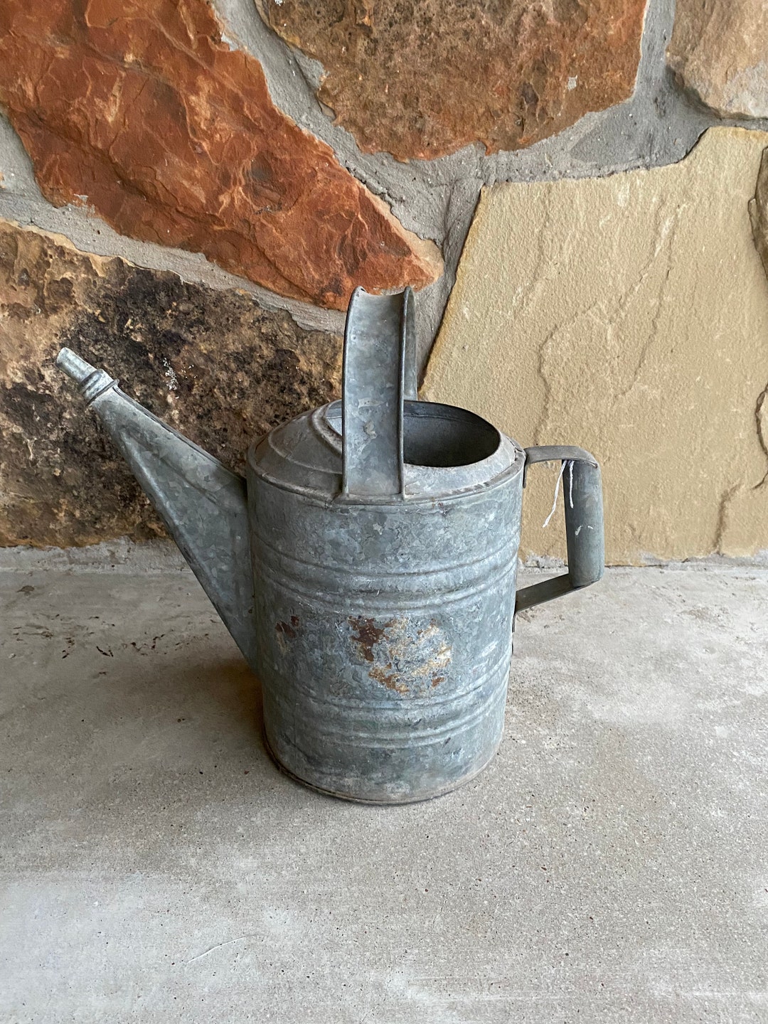 Vintage Galvanized Watering Can Outdoor Watering Can Garden Decor