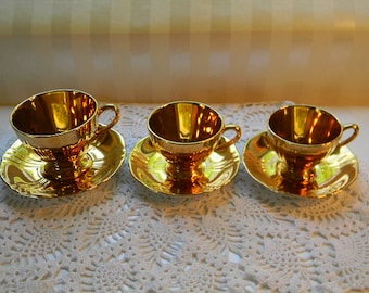 Royal Winton Grimwades GOLDEN AGE, 3 Different Size Cups and Saucers