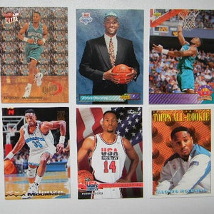 Lot of 21 Alonzo Mourning Vintage 1990/'s Basketball Cards with Rookie Cards Charlotte Hornets