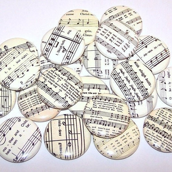 Christmas Music Button Etsy