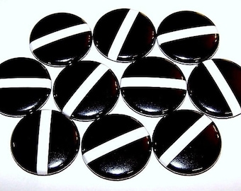 Pines delgados de línea blanca (10 paquete), botones de pinback EMS, soporte de servicios médicos de emergencia, regalo de paramédico, 1", 1,5" o 2,25" Pin Backs Magnet