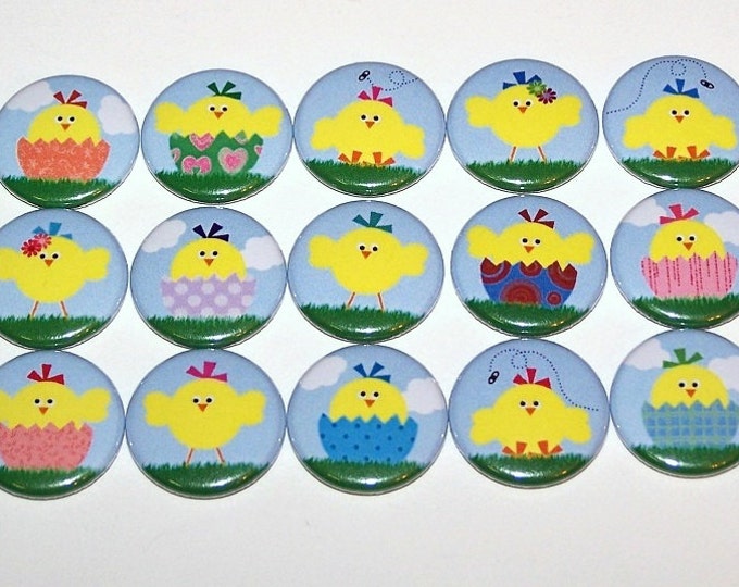 Easter Chick 1 Inch Pinback Buttons 1 Pins