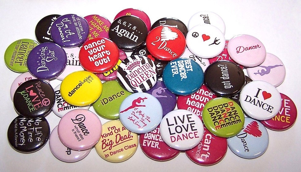 Dance Pins 10 Pack Dancer Pinback Buttons 1 or Etsy